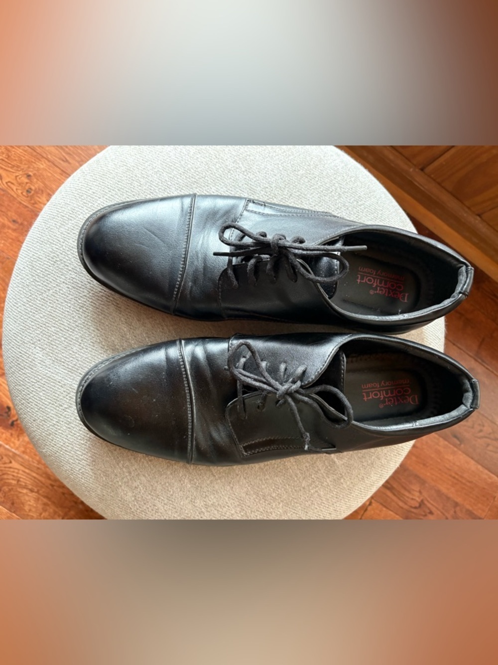 Dexter Sz 10.5 W, Men’s Black Lace-Up Dress Shoes, comfort, memory foam
